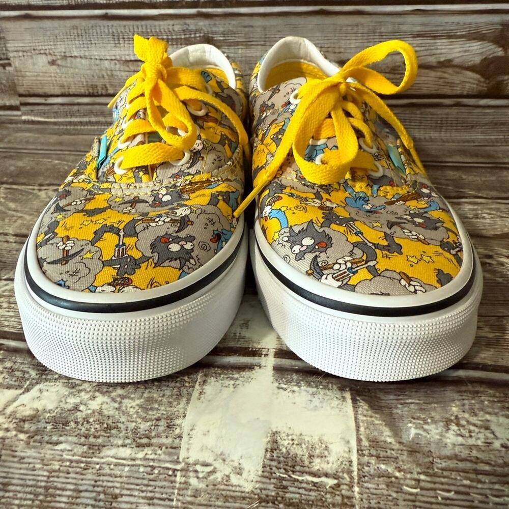 Vans The Simpsons Yellow Sneakers Itchy & Scratchy NWOT Unworn Mens size 5.5 - Picture 10 of 10